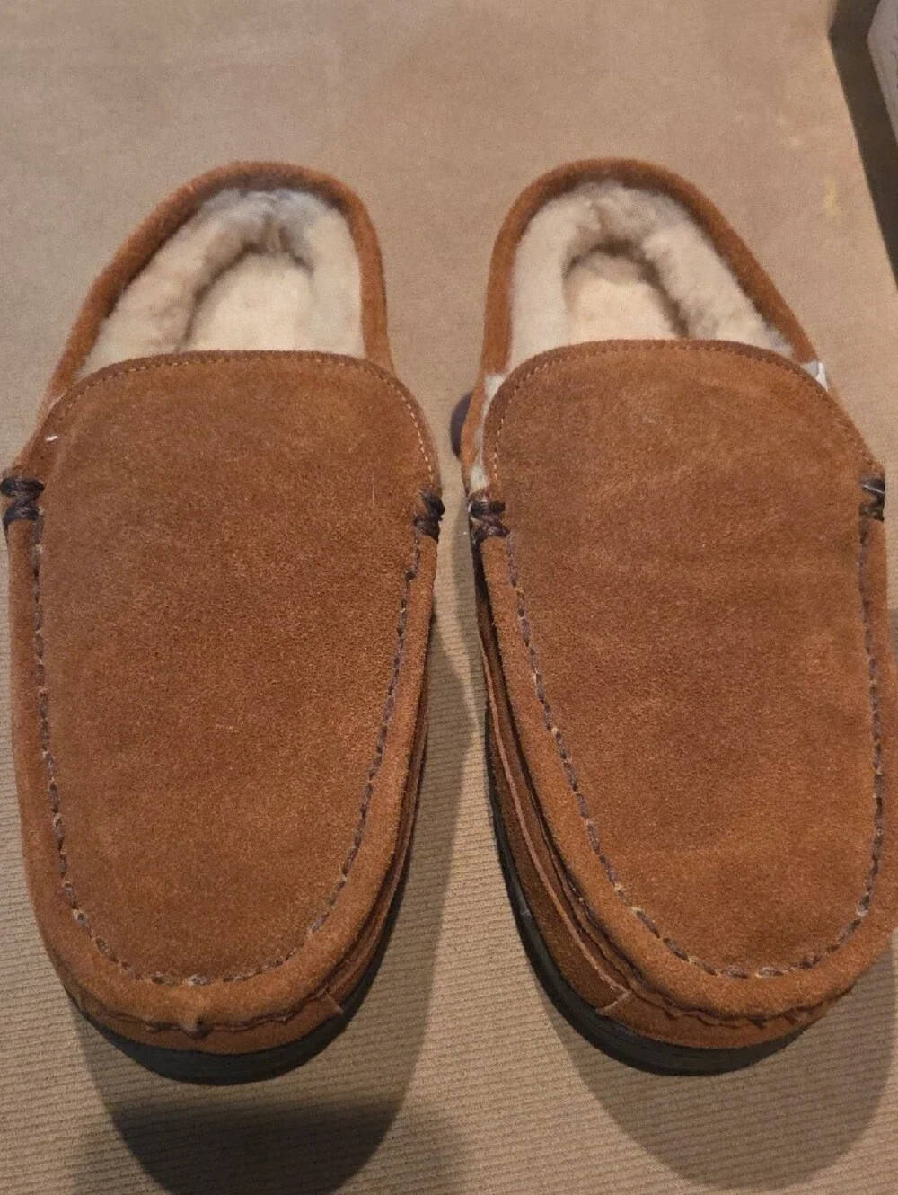 NWT Staheekum Brown Suede Atlas  Slippers with Shearling Lining 10M